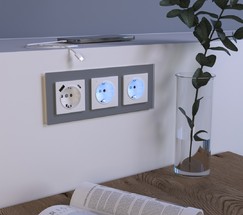 Розетка с заземлением, шторками и USB тип A+C (белый) (W1171701)