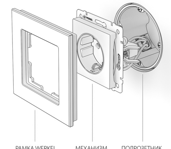 Розетка с подсветкой (белый) (W1171401)