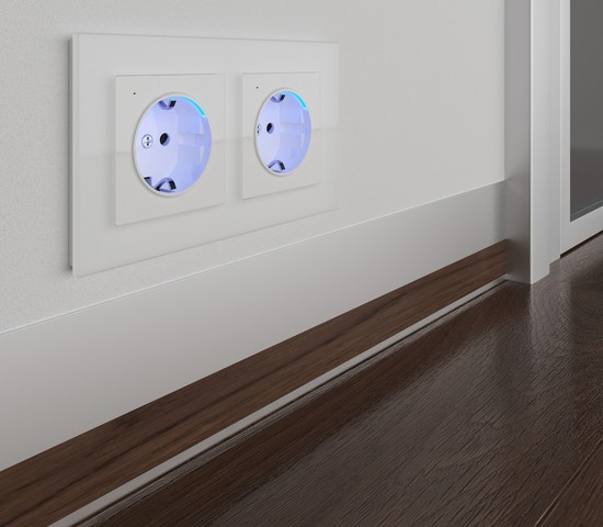 Розетка с подсветкой (белый) (W1171401)