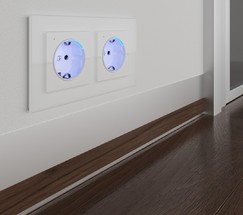 Розетка с подсветкой (белый) (W1171401)