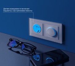 Розетка с подсветкой (белый) (W1171401)