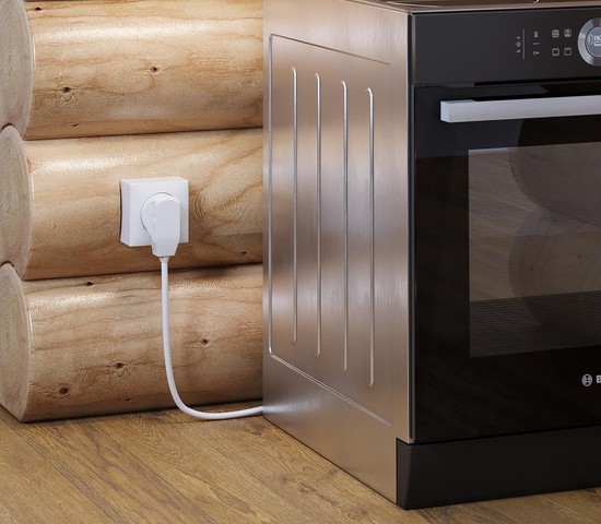 Комплект: розетка с вилкой для электроплиты 32А 250В, коробка в стену (белый) (W1189201)