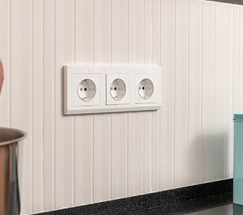 Розетка с заземлением, безвинтовой зажим (белый) (W1171301)