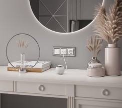 Розетка с заземлением и шторками (белый) (W1171101)