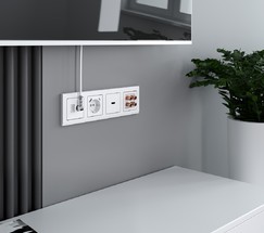 Розетка ТВ+Ethernet RJ-45 6 cat.(белый) (W1181301)