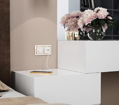 Розетка USB тип A+С (белый) (W1171801)