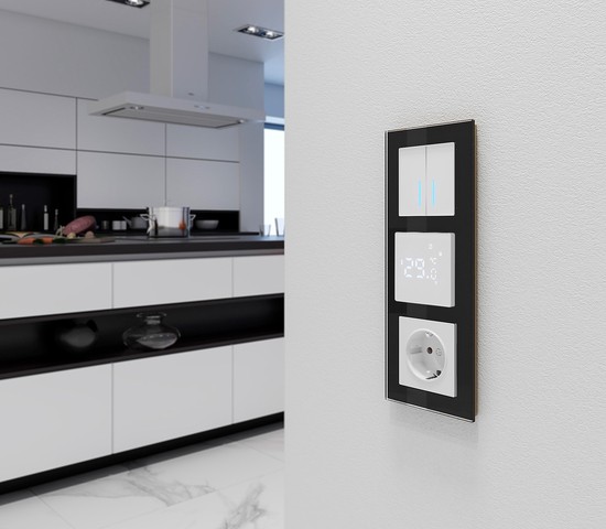 Сенсорный терморегулятор  для теплого пола Wi-Fi (белый) (W1151201)