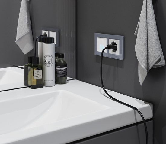 Сенсорный выключатель двухклавишный с подсветкой 1000 Вт (белый) (W4520001)