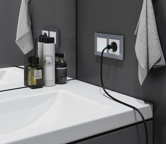 Сенсорный выключатель двухклавишный с подсветкой (белый) (W4520101)