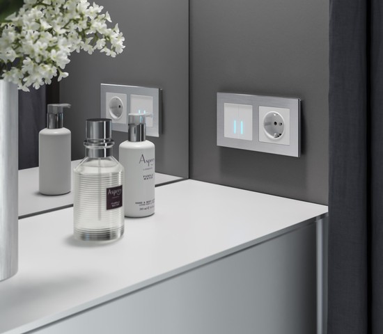 Сенсорный выключатель двухклавишный с функцией Wi-Fi (белый) (W4520601)