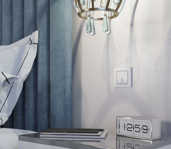 Сенсорный выключатель одноклавишный с подсветкой 1000 Вт (белый) (W4510001)