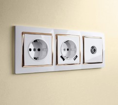 ТВ-розетка проходная  (белая) (WL01-TV-2W)