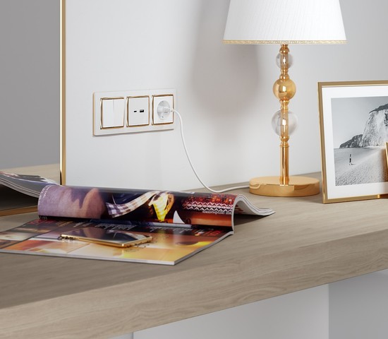 Выключатель двухклавишный (белый) (W1120001)