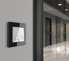 Выключатель двухклавишный для отелей (белый) (W1120801)