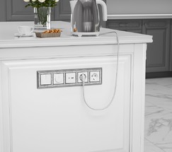 Выключатель двухклавишный проходной (белый) (W1122001)