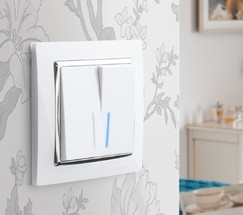 Выключатель двухклавишный с подсветкой (белый) (W1120101)