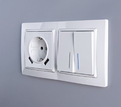 Выключатель двухклавишный с подсветкой (белый) (W1120101)