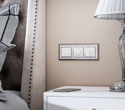 Выключатель одноклавишный проходной с подсветкой (белый) (W1112101)