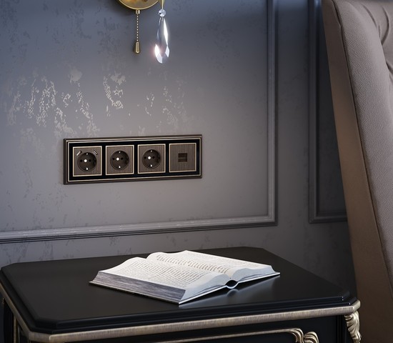 Накладка для розетки IP20 (бронзовый) (W1179012)