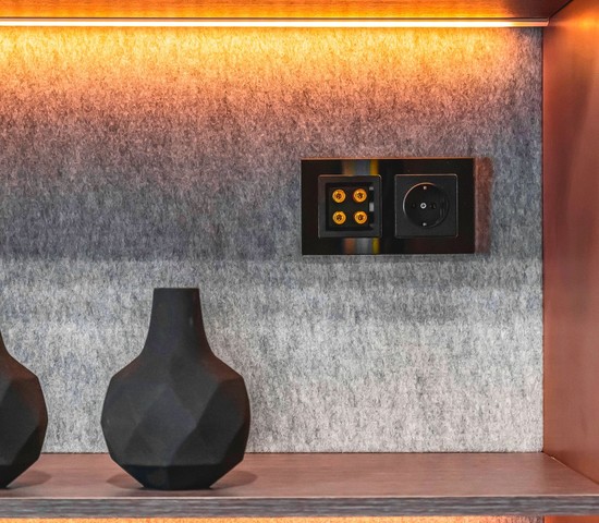 Акустическая розетка (черный матовый) (W1185008)