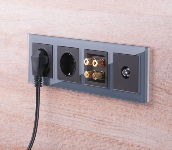 Акустическая розетка (черный матовый) (W1185008)