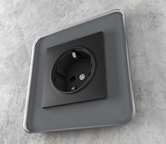 Розетка с подсветкой (черный) (W1171408)