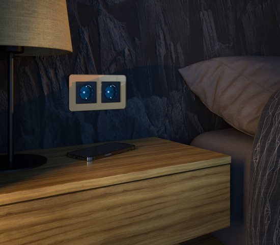 Розетка с подсветкой (черный) (W1171408)