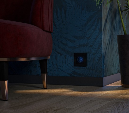 Розетка с подсветкой (черный) (W1171408)