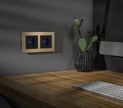 Розетка с подсветкой (черный) (W1171408)