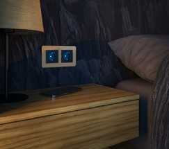 Розетка с подсветкой (черный) (W1171408)