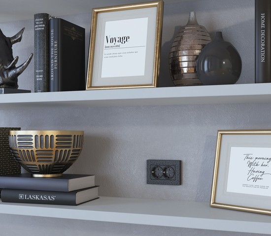 Рамка для двойной розетки Hammer (черный) (W0082408)