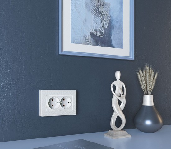 Рамка для двойной розетки Hammer (белый) (W0082401)