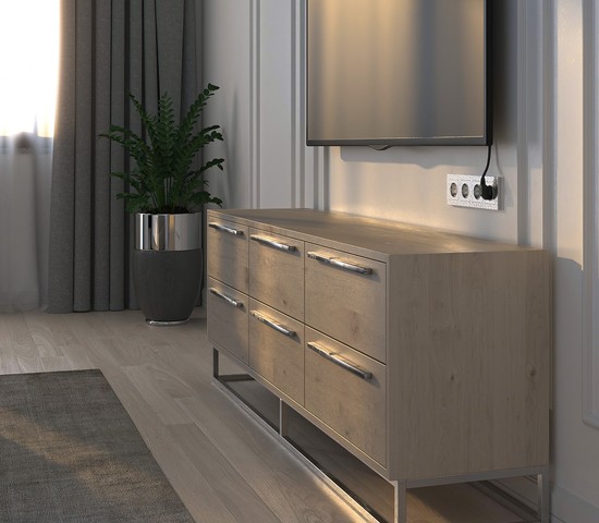 Рамка на 4 поста Hammer (серебряный) (W0042406)