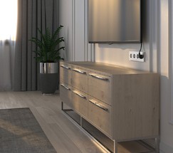 Рамка на 4 поста Hammer (серебряный) (W0042406)