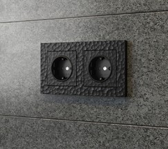 Рамка на 2 поста Hammer (черный) (W0022408)