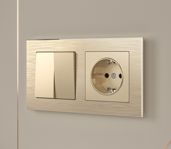 Рамка на 2 поста Aluminium (шампань) (W0021711)