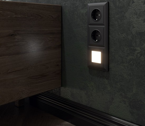 Розетка с заземлением и шторками (черный матовый) (W1171108)