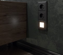 Розетка с заземлением и шторками (черный матовый) (W1171108)