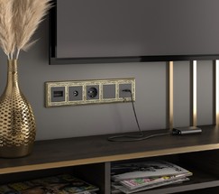 Розетка USB тип A+С (черный матовый) (W1171808)