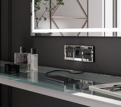 Розетка USB тип A+С (черный матовый) (W1171808)