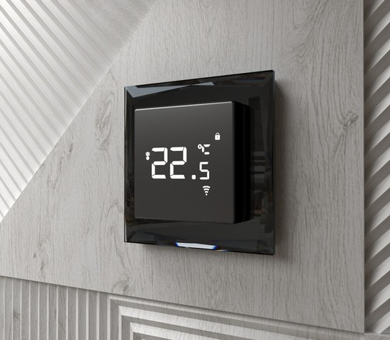 Сенсорный терморегулятор для теплого пола Wi-Fi (черный) (W1151208)