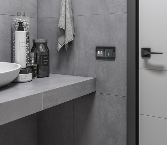 Сенсорный терморегулятор для теплого пола Wi-Fi (черный) (W1151208)