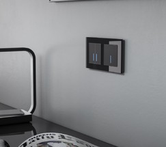 Сенсорный выключатель двухклавишный с подсветкой (черный) (W4520108)