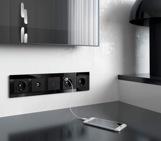 ТВ-розетка оконечная (черный матовый) (W1183008)