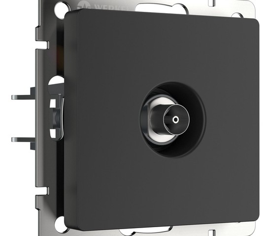 ТВ-розетка проходная  (черный матовый) (WL08-TV-2W)