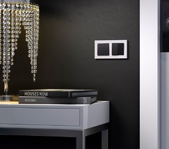 Выключатель двухклавишный (черный матовый) (W1120008)