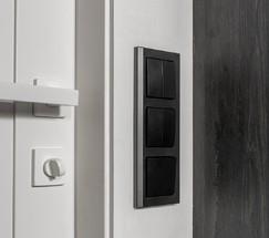 Выключатель двухклавишный (черный матовый) (W1120008)