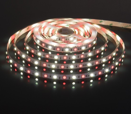 Лента светодиодная 60Led 14,4W IP20 RGB 6500K холодный белый (5050+5050 24V 60Led 14,4W IP20 RGBW)