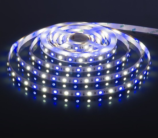 Лента светодиодная 60Led 14,4W IP20 RGB 6500K холодный белый (5050+5050 24V 60Led 14,4W IP20 RGBW)