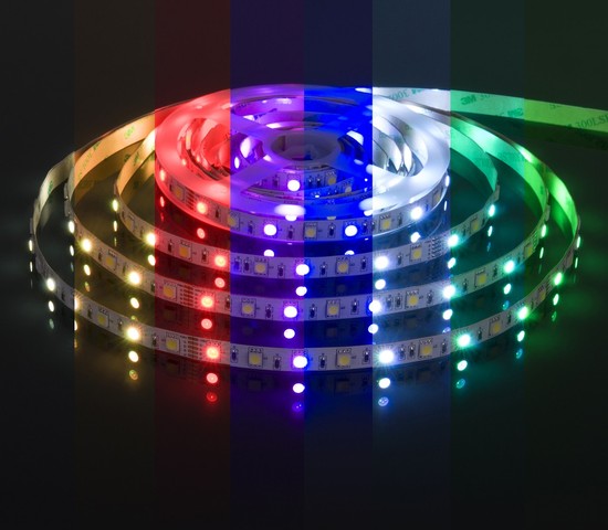 Лента светодиодная 60Led 14,4W IP20 RGB 6500K холодный белый (5050+5050 24V 60Led 14,4W IP20 RGBW)